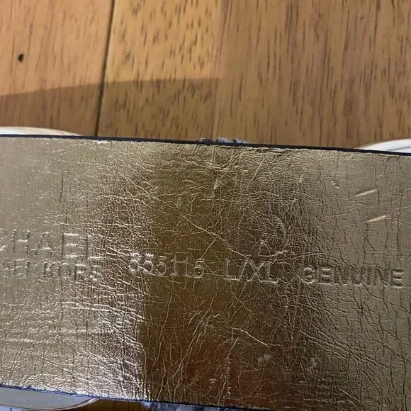 Michael Kors Gray Snakeskin-Print Leather Belt with Gold Hardware - Picture 9 of 9